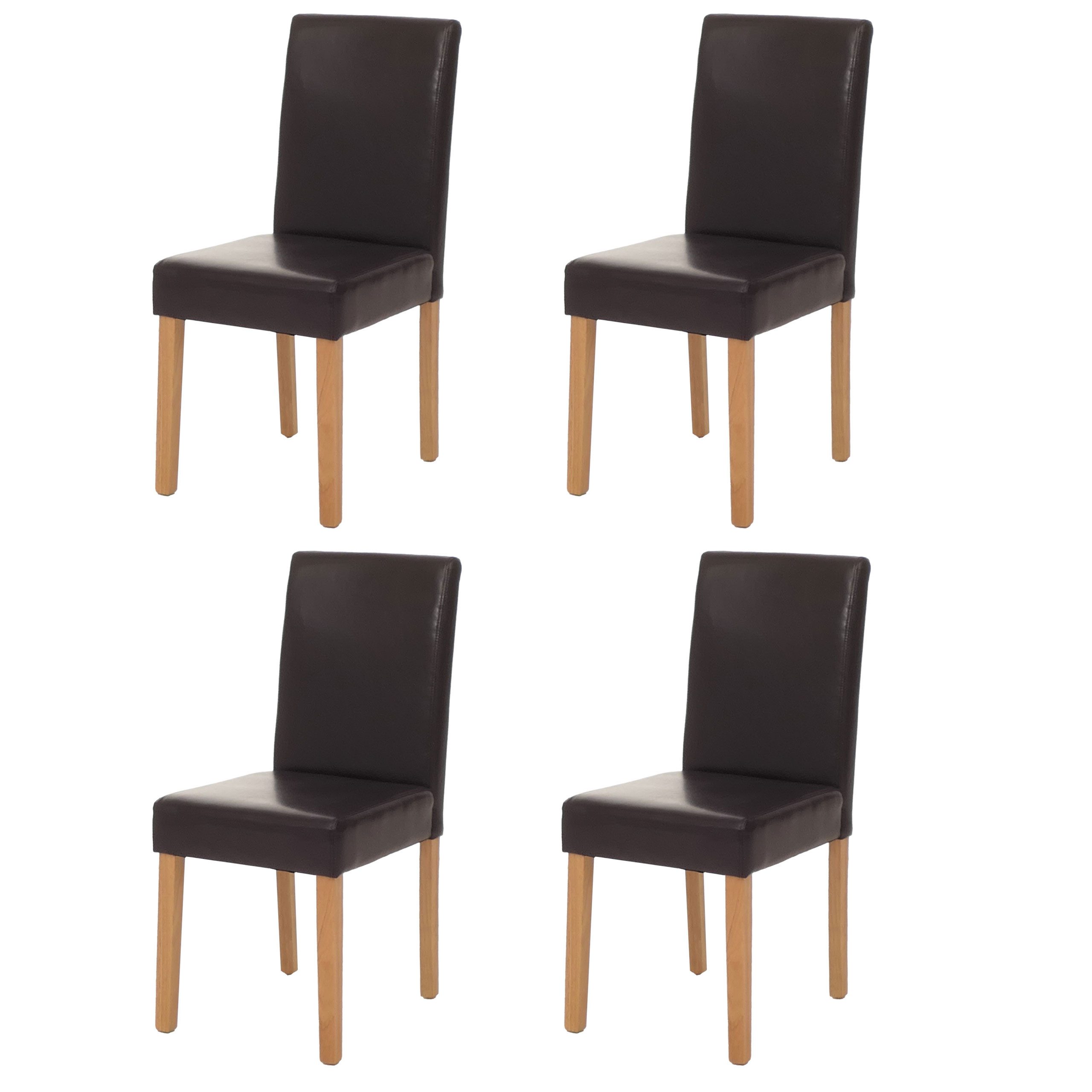 MCW Esszimmerstuhl Littau 4er-Set Kunstleder Braun Helle Beine günstig online kaufen