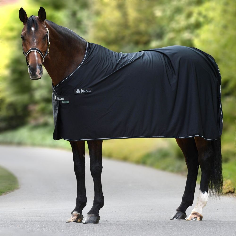 Bucas Pferde-Abschwitzdecke Bucas Panel Prize Cooler - Black/Silver