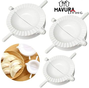 MAVURA Ravioliform MAVURALiving Ravioli Former Maultaschen Teigtaschen Form Ausstecher Dumpling Maker Teigtaschenformer weiß [3er Set]