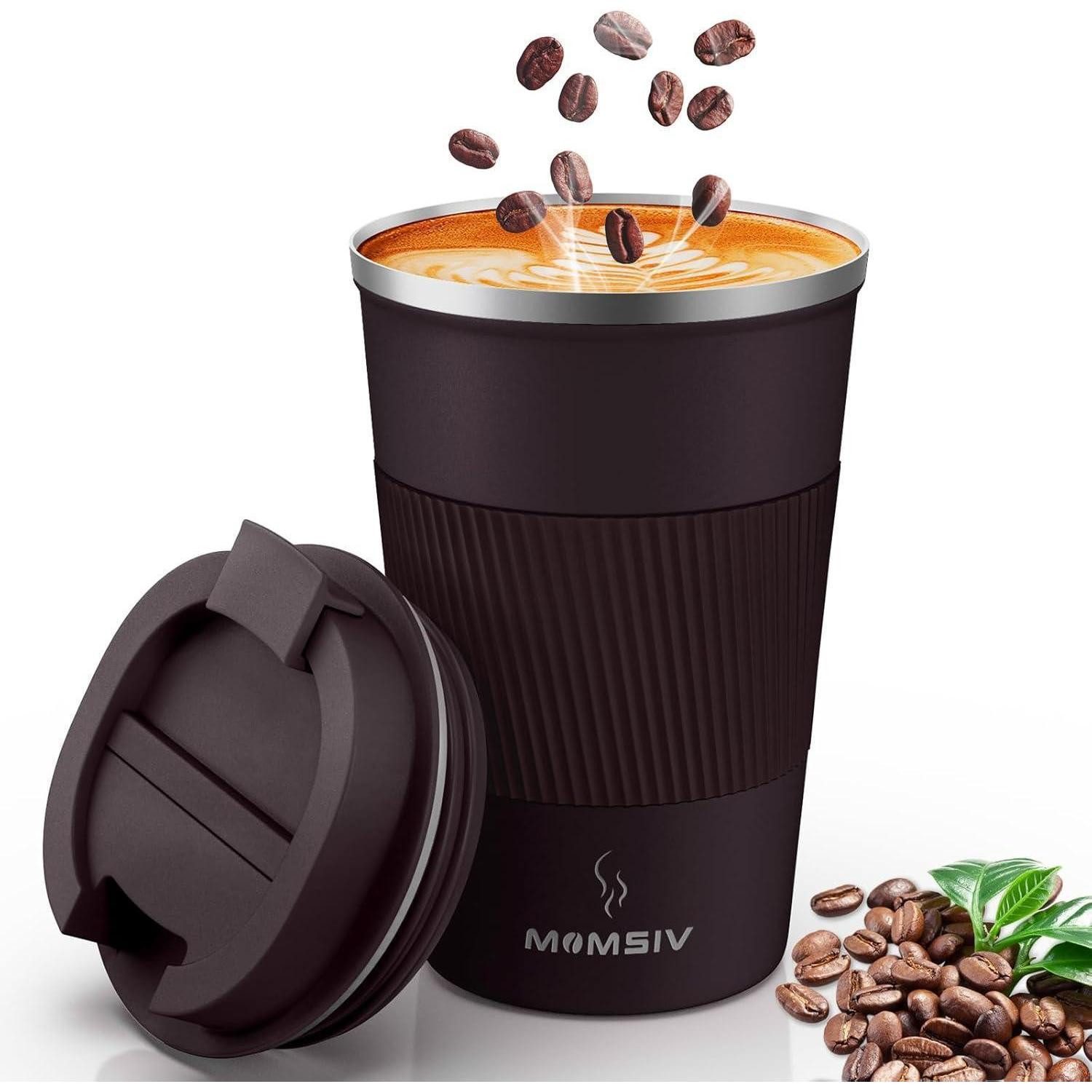 LuxusKollektion Thermobecher Thermobecher Isolierbecher 380ml Edelstahl Auslaufsicher Braun B