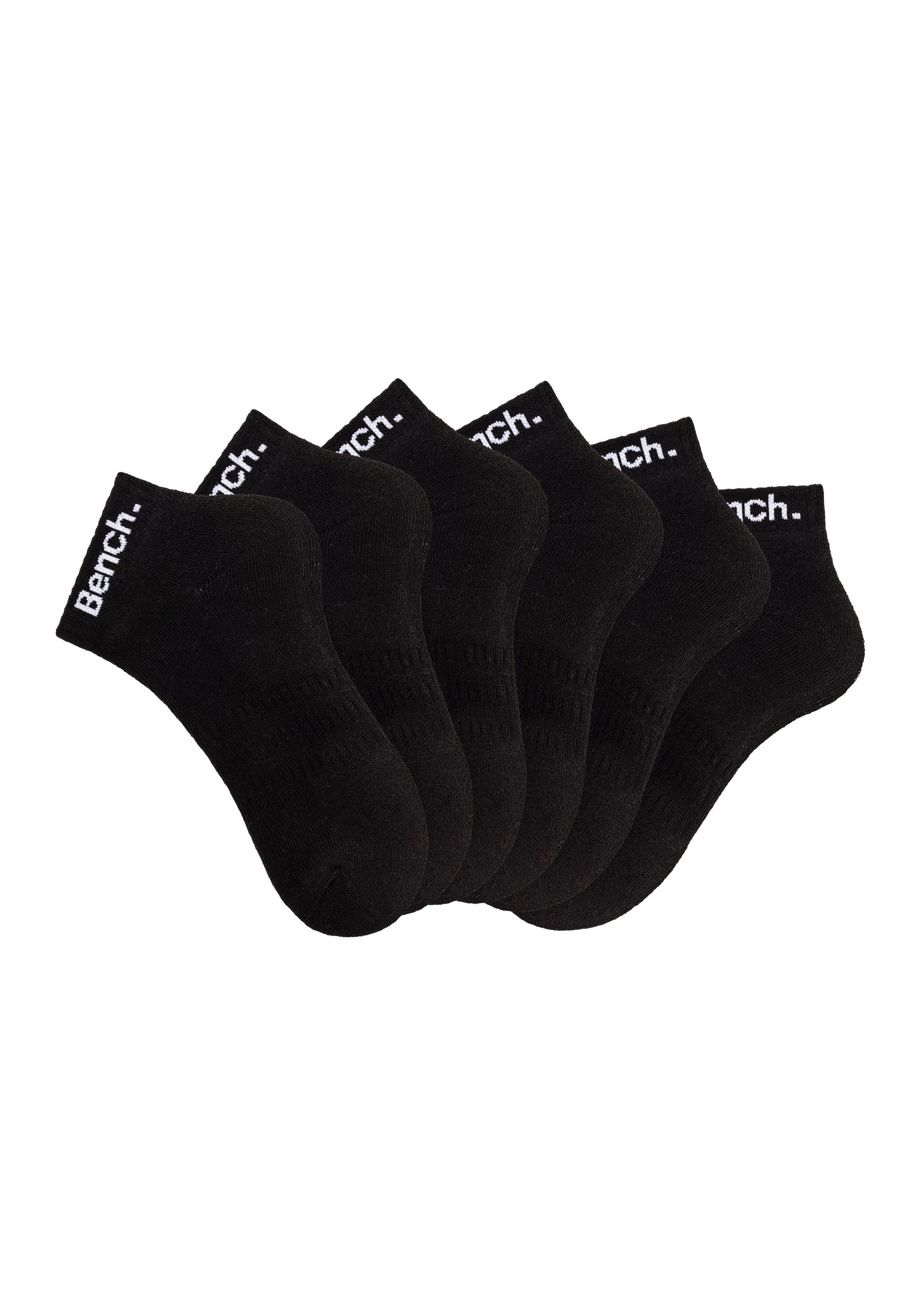 Bench. Sportsocken Tennis Kurzsocken Halbfußfrottee schwarz 6x mit