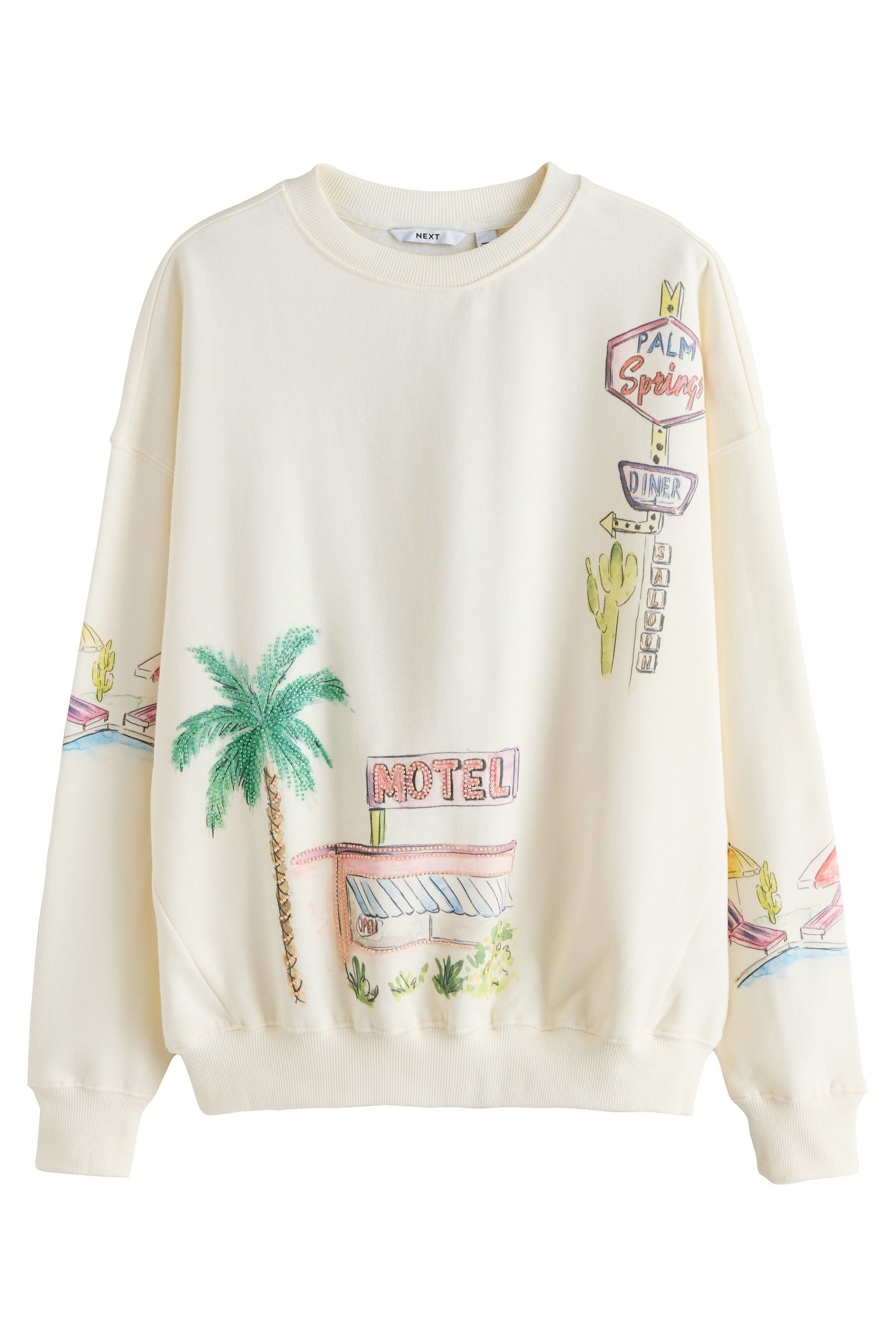 Next Sweatshirt Sweatshirt mit Perlenbesatz, Summer Motel (1-tlg) günstig online kaufen