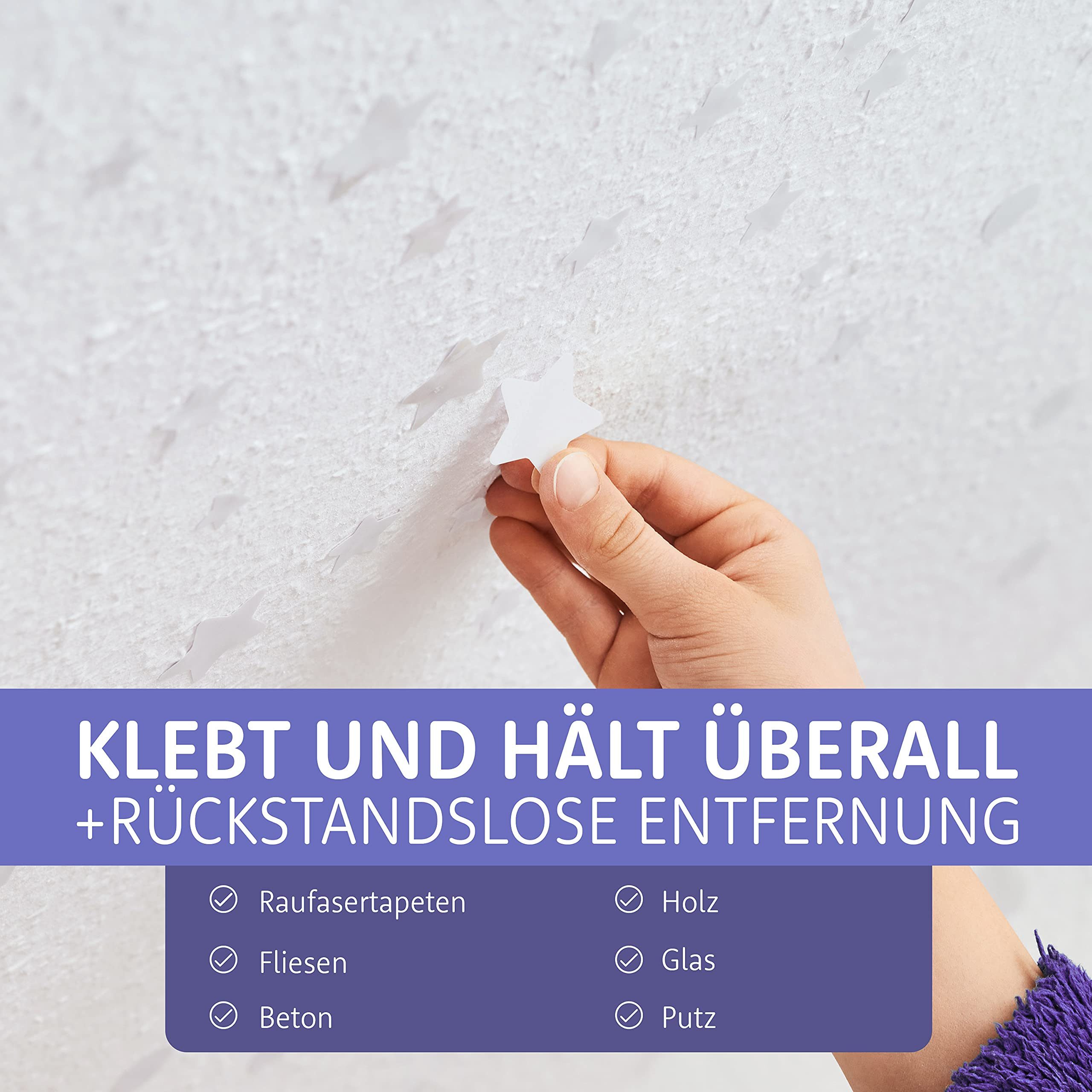lilimaus Wandsticker Leuchtsterne selbstklebend - Sternenhimmel fürs Kinderzimmer (400 St), laden tagsüber Licht & leuchten nachts sanft - ohne Strom – Bild 3 von 5