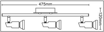 TRANGO LED Deckenleuchte, 3-flammig 2890-038-6W LED Deckenleuchte *OSCAR* inkl. 3x 5 Watt GU10 LED Leuchtmittel in Chrom-Optik I Deckenlampe I Deckenstrahler I Deckenspots, Wohnzimmer Lampe schwenkbar und drehbar