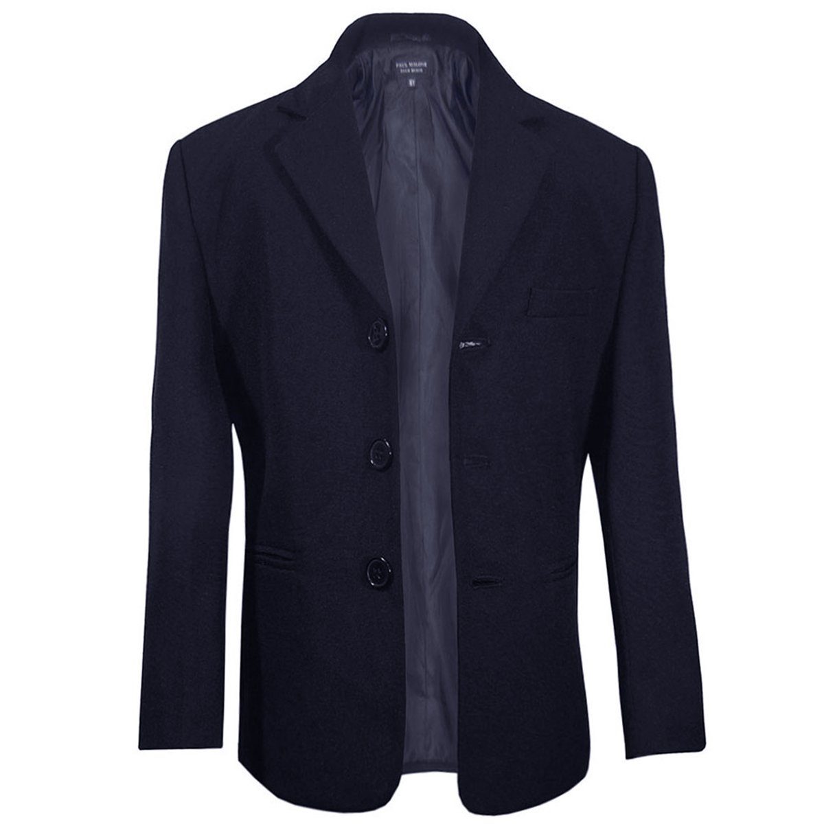 Paul Malone Kinderanzug Anzug für Jungs 6tlg Slim Fit Kommunionanzug, Konfirmationsanzug (6-tlg., mit Sakko, Weste, Hose, Hemd, Krawatte und Einstecktuch) KA60 mit blauer Krawatte, blau, 86 (1 Jahr)