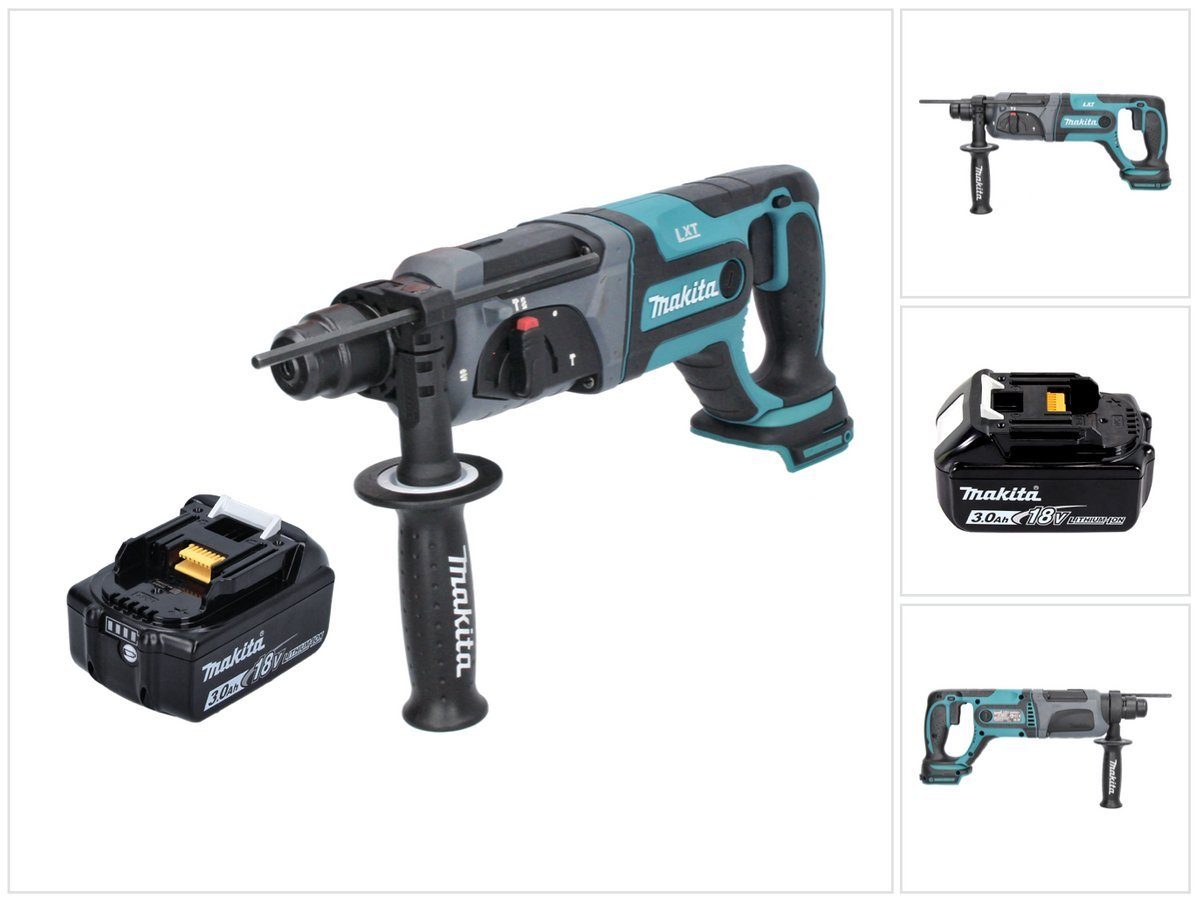 Makita Schlagbohrmaschine DHR 241 F1 Akku Bohrhammer 18 V 2,0 J SDS plus + 1x Akku 3,0 Ah - ohn