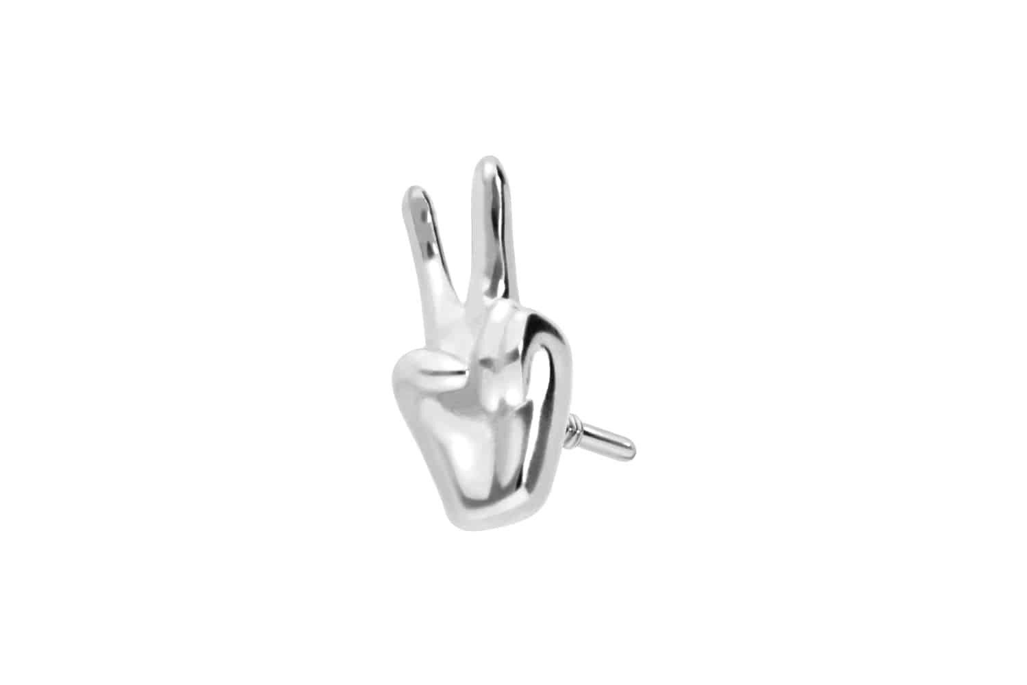 PIERCINGLINE Piercing-Set 14 Karat Gold Schraubaufsatz mit Außengewinde PEACE-ZEICHEN (Schraub-Aufsätze, 1-tlg)