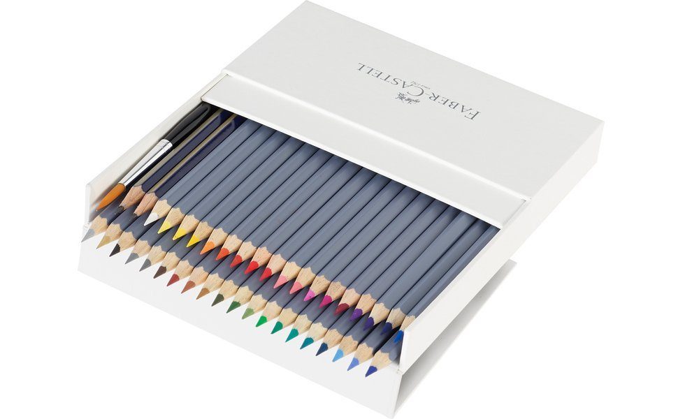 Faber-Castell Aqua Aquarellstifte (38 und teilig), Trocken- Aquarellstift, Studiobox (38-tlg), möglich Nasstechniken Goldfaber