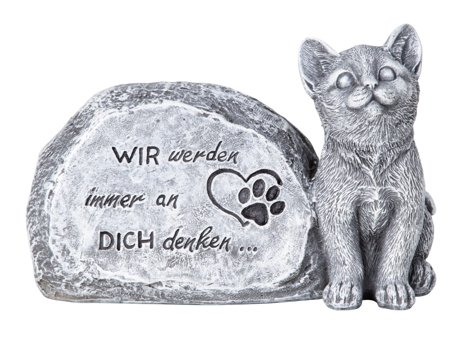 MF Grabkerze Gedenkstein Katzenliebe mit Katze und Spruch (1-tlg) – Bild 3 von 3