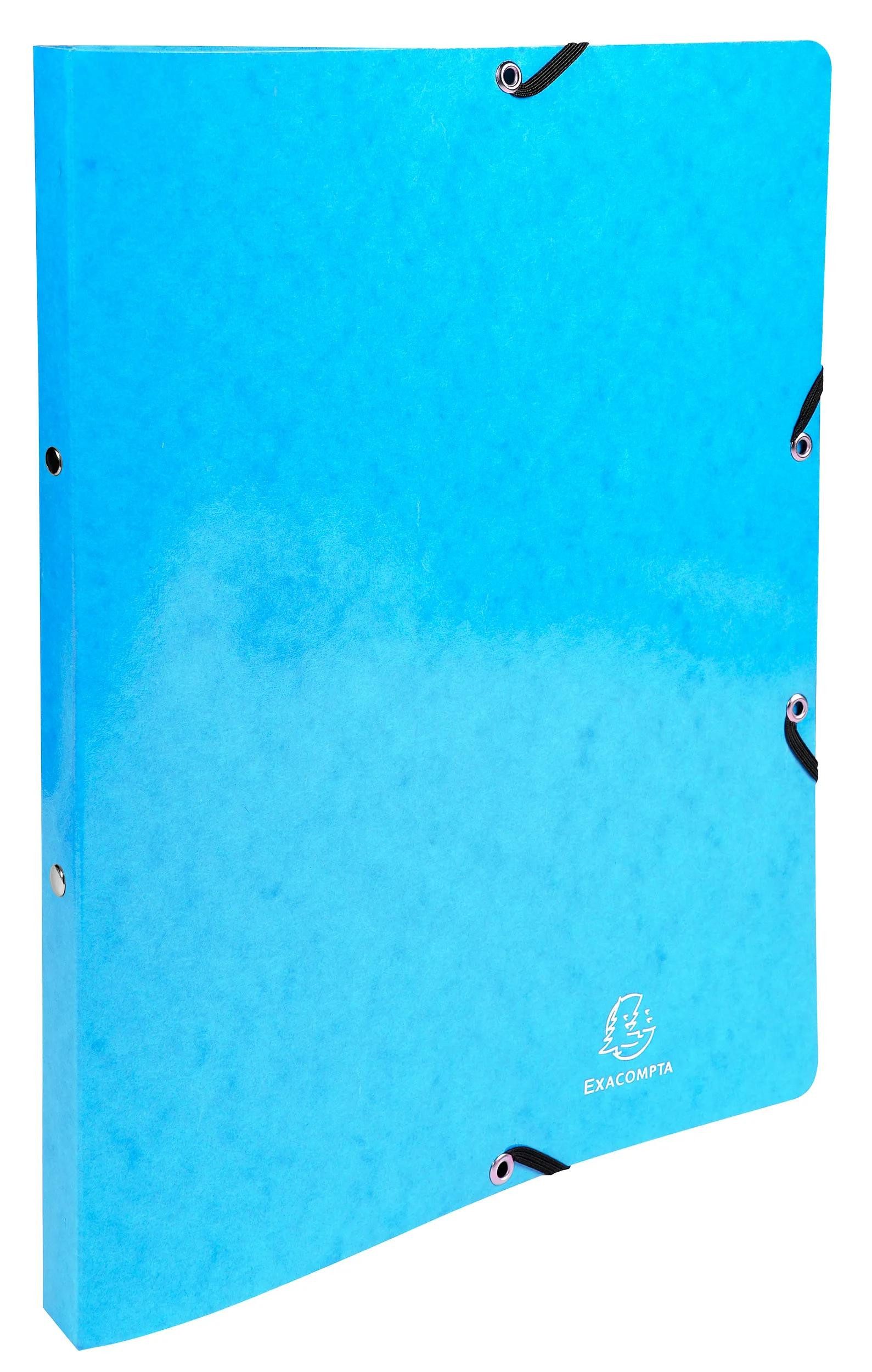 EXACOMPTA Ringbuchmappe 20x Ringhefter Gummizug Karton 2Ring Rücken 20mm A4 Hellblau 54897E, Karton Ringbücher