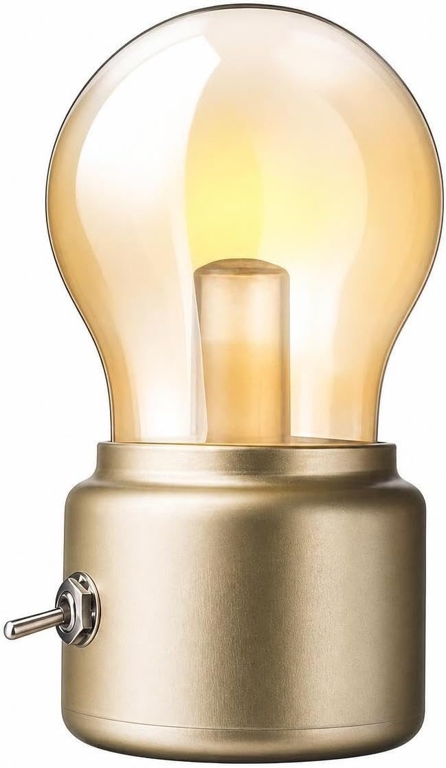 FELIXLEO LED Dekolicht Kabellose Retro Mini Tischlampe USB Aufladbar Warmlicht Gelb
