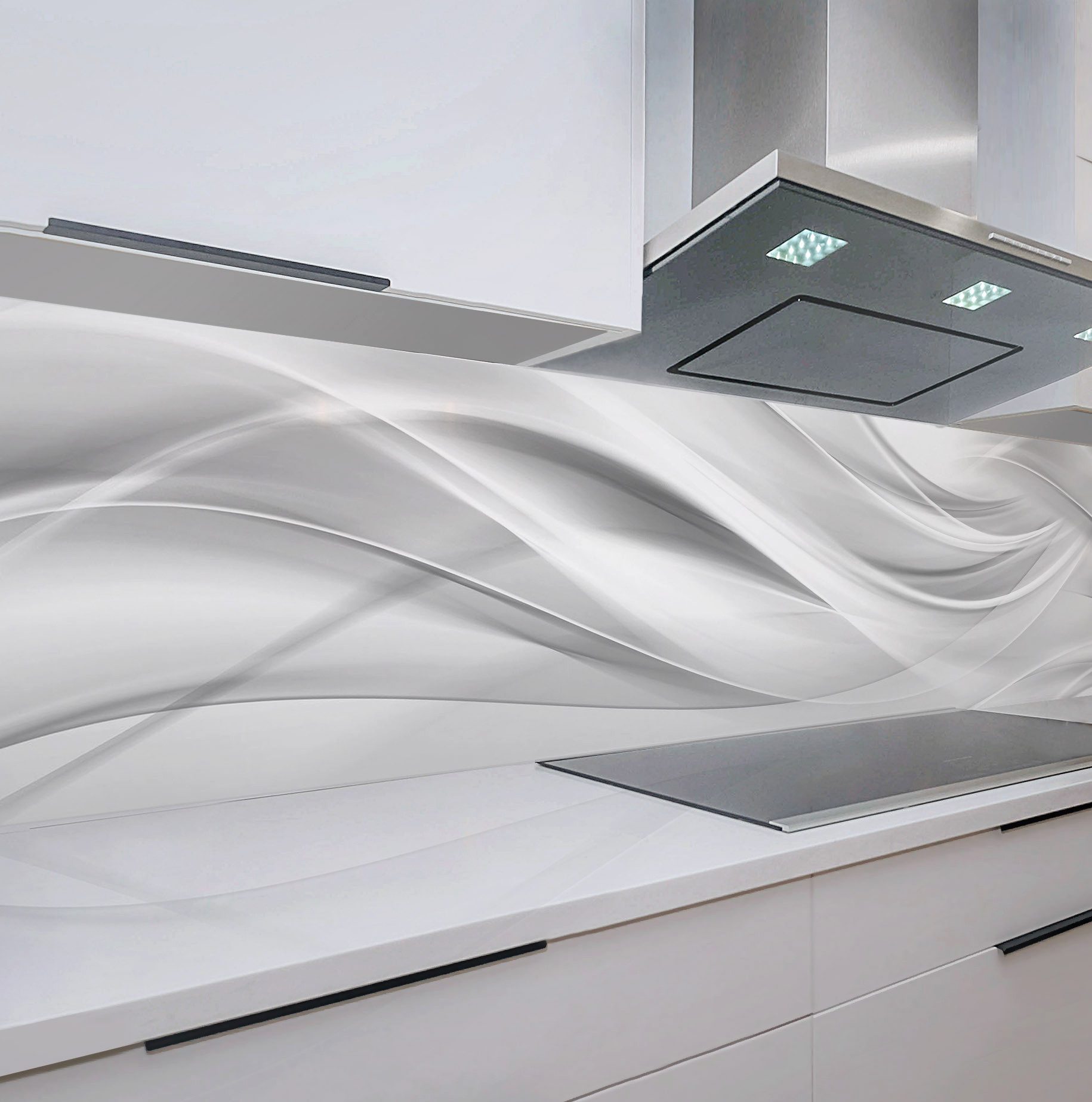 Rodnik Küchenrückwand Silver Waves, ABS-Kunststoff Platte Monolith in DELUXE Qualität mit Direktdruck