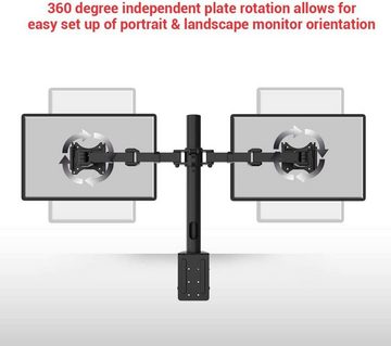 FLEXISPOT D1D/D1DP Monitor-Halterung, (Monitorhalter Tischhalterung Standfuß mit 2 Armen für 2 Monitore)