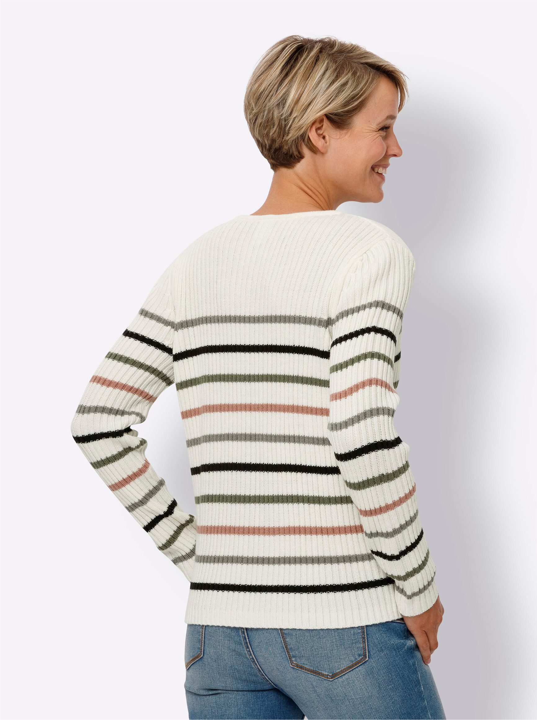 Sieh an! Strickpullover V-Ausschnitt-Pullover günstig online kaufen