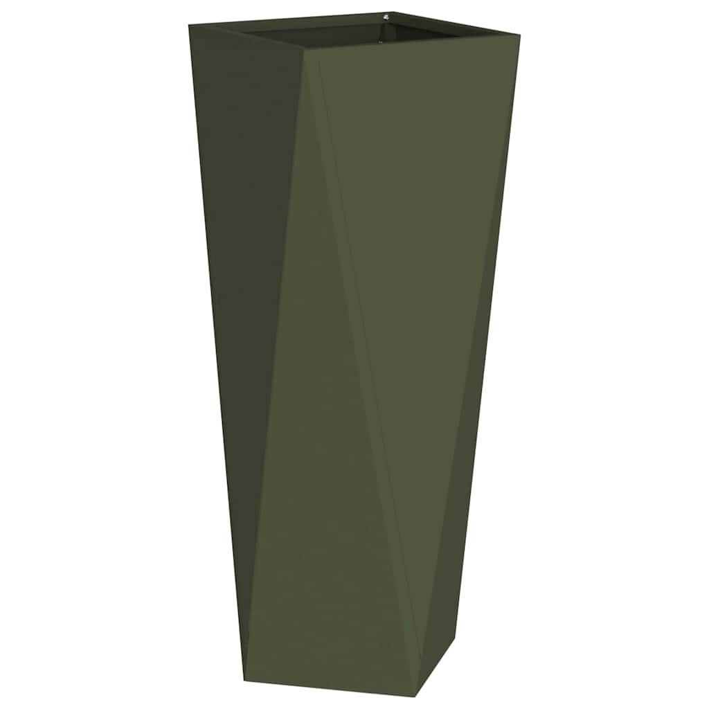 vidaXL Blumentopf Pflanzkübel Olive Grün 30 x 30 x 75 cm Stahl (1 St)