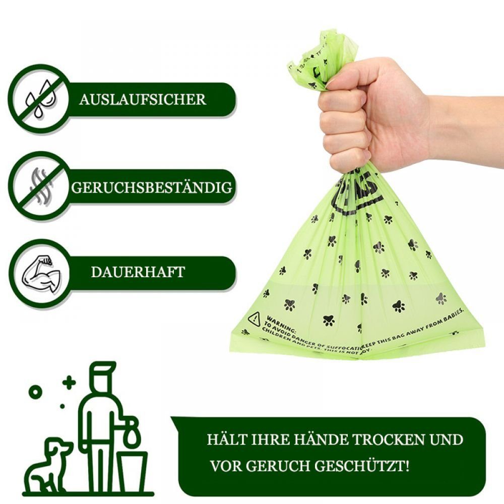 GelldG Müllbeutel Hundekotbeutel Biologisch Abbaubar, Reißfest Grün(stil3) Umweltfreundlich