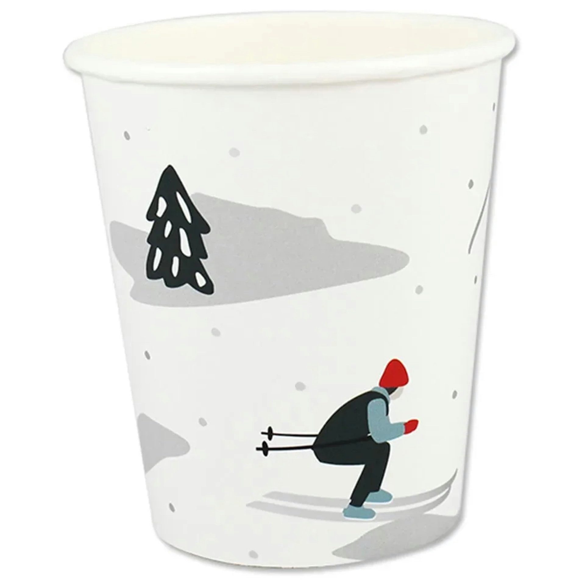 Ava & Yves Becher Pappbecher Set Ski Fahrer
