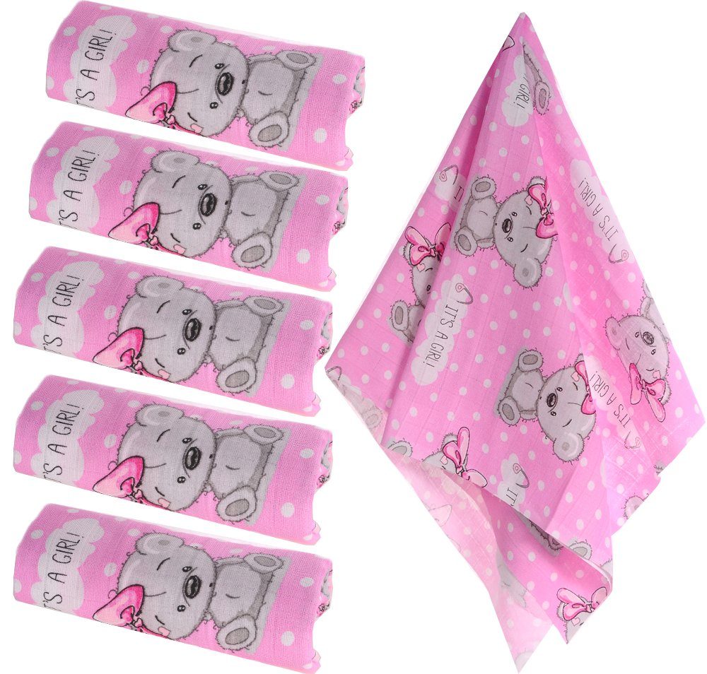 La Bortini Stoffwindeln 10er Pack Stoffwindeln Mullwindeln Babytücher Spucktücher, aus reiner Baumwolle, Farben nach Wahl