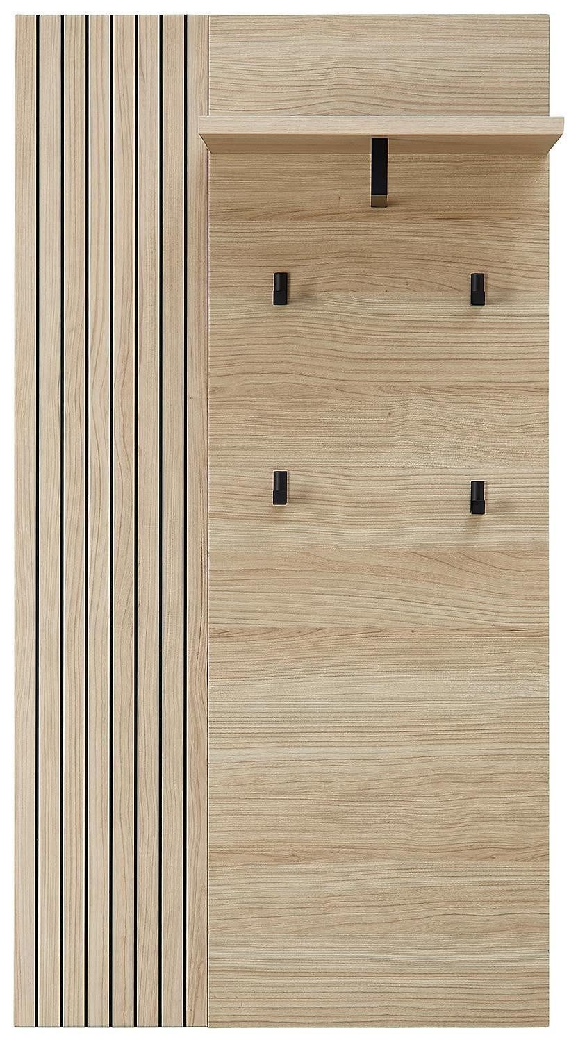 Innostyle Garderobenpaneel PISA, Riva Eiche Dekor, 1 Kleiderstange, 4 Haken, mit Hutablage, B 70 x H 175 x T 30 cm