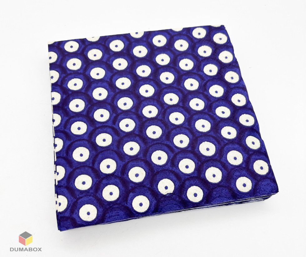 Maki POL-MAK COLLECTION Papierserviette Bunzlauer Keramik Dekor Servietten 33x33 cm 6x20 Stk. Blau-Weiß