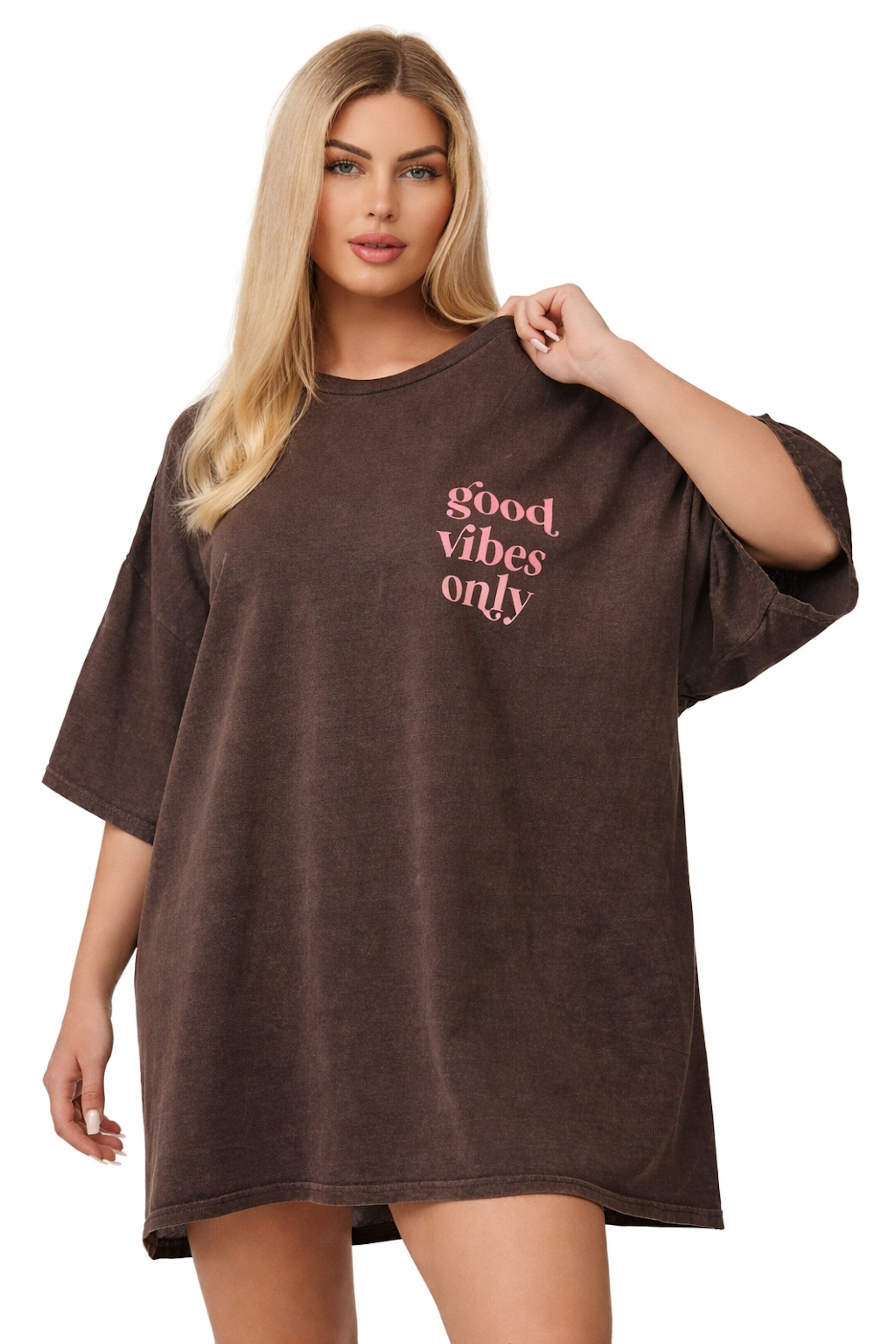 Worldclassca Longshirt Worldclassca Oversized VIBES Print T-Shirt lang Tee günstig online kaufen