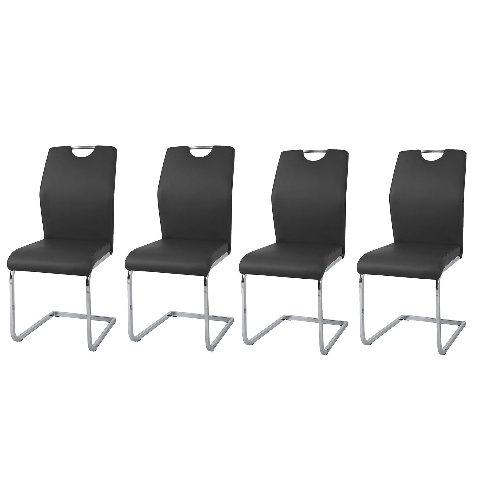 Freischwinger Schwingstuhl 4er-Set Nelly Schwarz