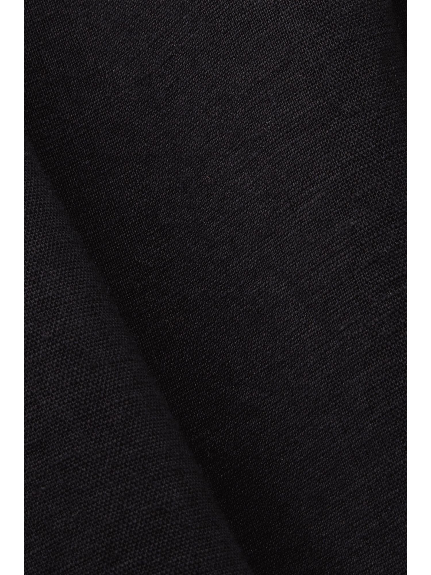 Midikleid BLACK Baumwolle-Leinen-Mix Esprit Minikleid,