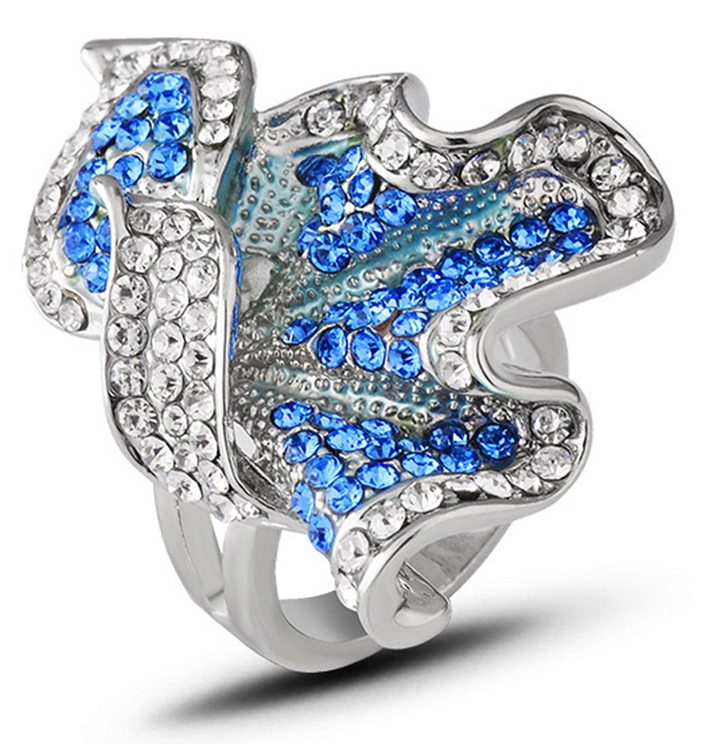 Housruse Fingerring Ringe, Schmuck Ringe, breite Ringe, Diamantblatt Ringe  für Damen (1-tlg)