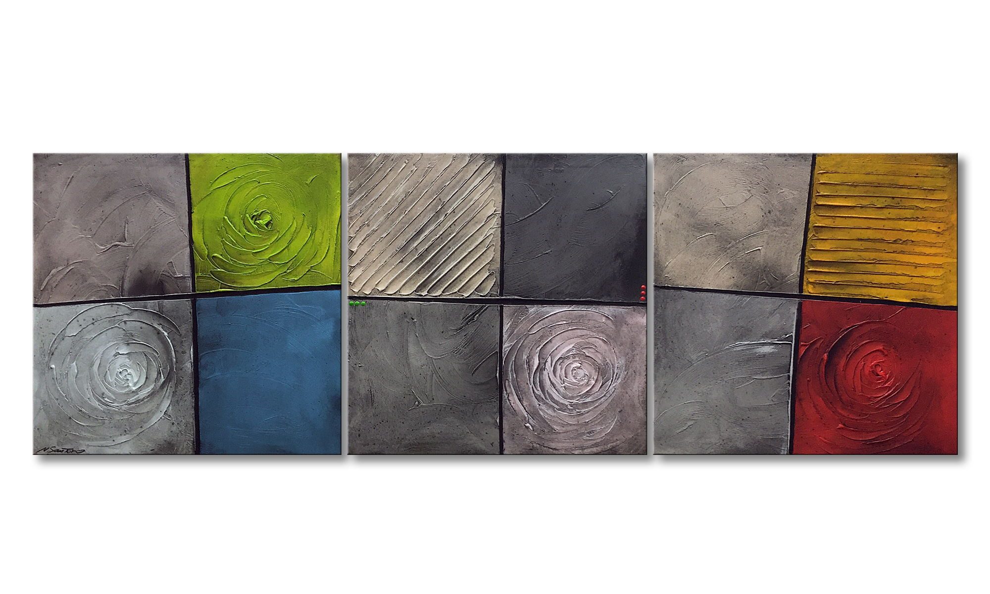 WandbilderXXL XXL-Wandbild Kittenish Moments 225 x 75 cm, Abstraktes Gemälde, handgemaltes Unikat