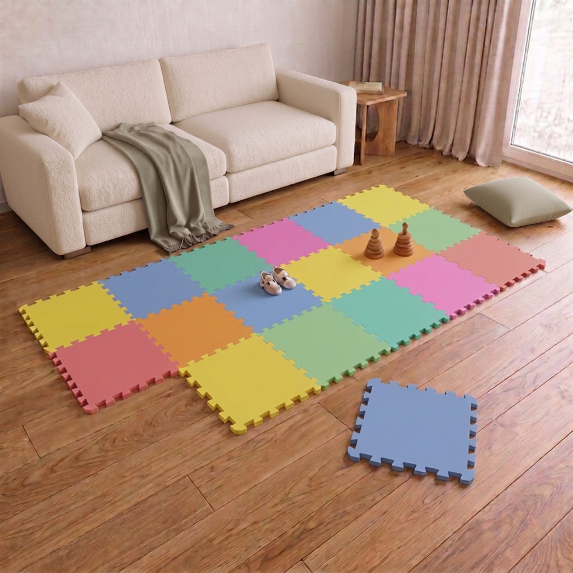 LittleTom Puzzlematte ab dem 1. Tag - 18 Teile Baby Spielmatte - 30 x 30 Kinder Krabbelmatte, (18-tlg), Spielunterlage für Babys und Kleinkinder - Kinderzimmer Puzzleteppich