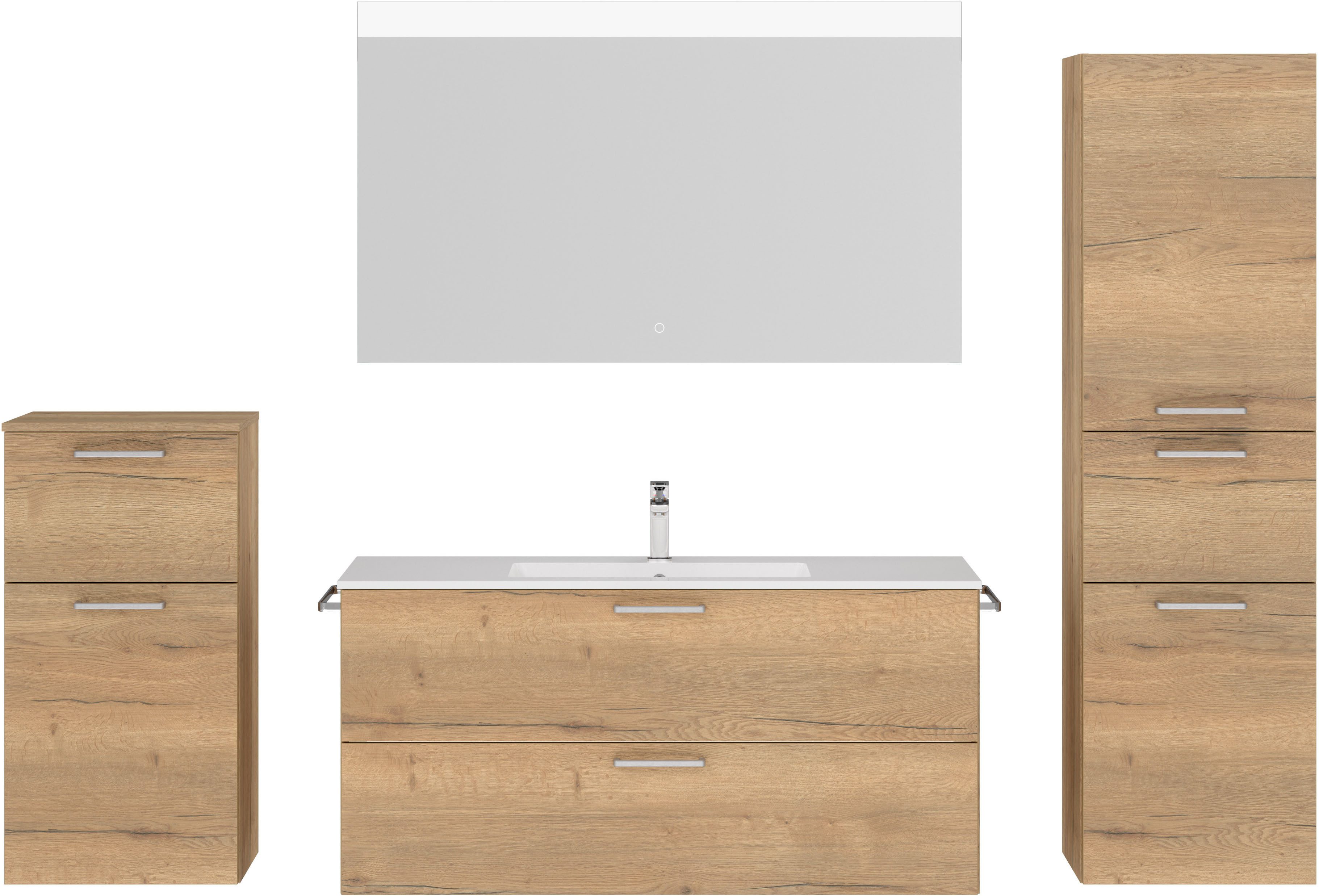 nobilia® Badmöbel-Set Tolvina, (4-St., vormontiert, mit günstig online kaufen