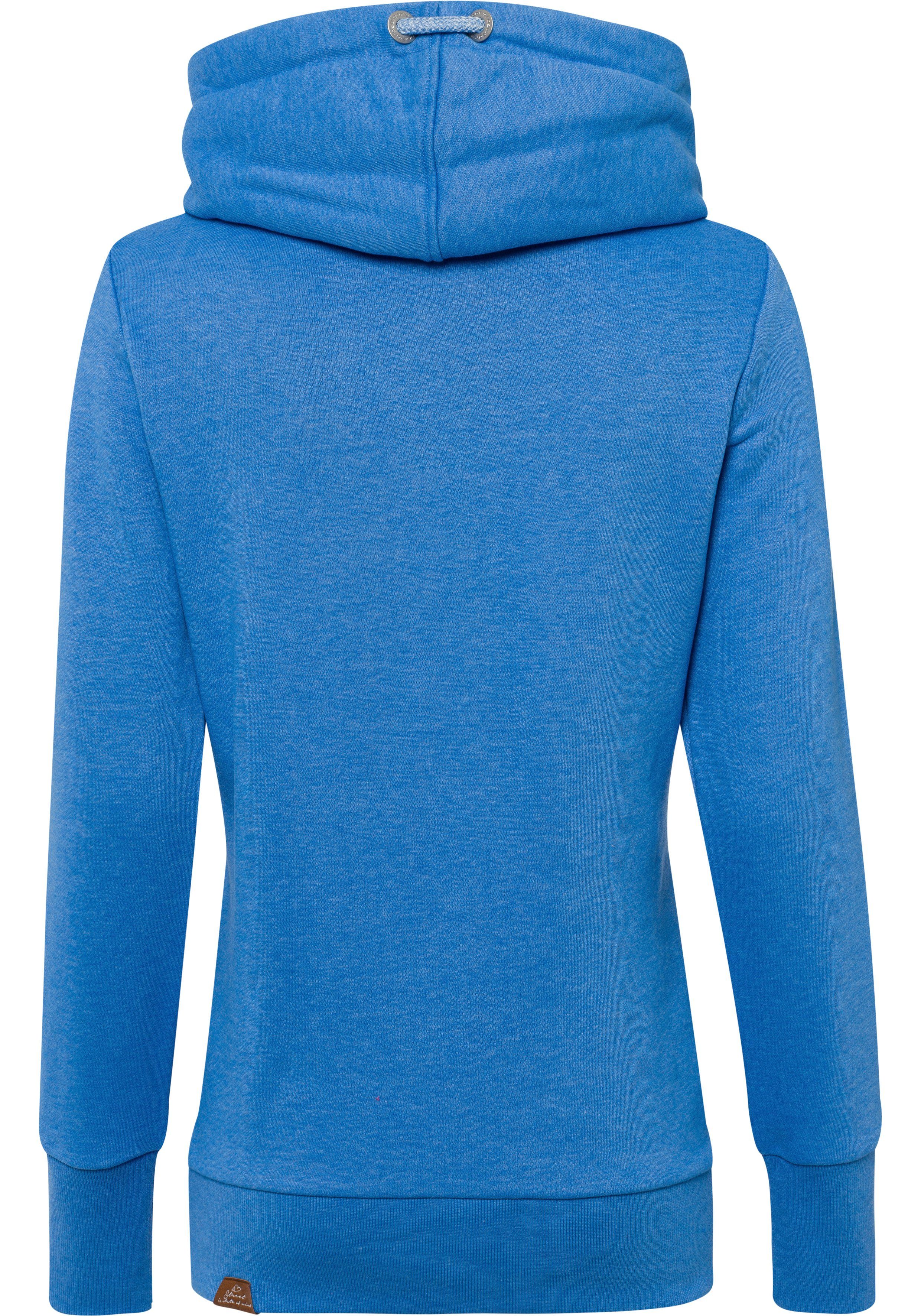 mit asymmetrischem BOLD Kapuzensweatshirt GRIPY Schalkragen Ragwear BLUE