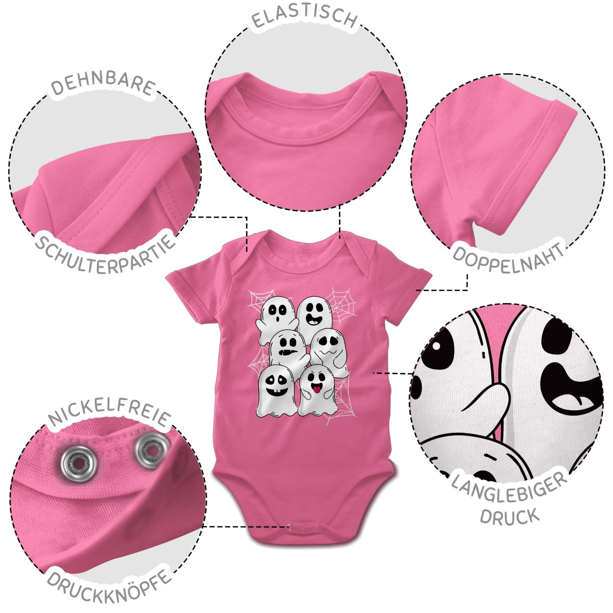 Pink Kostüme Geister für Gespenster Baby Shirtbody 3 Shirtracer Halloween Lustige Gespenst Geist