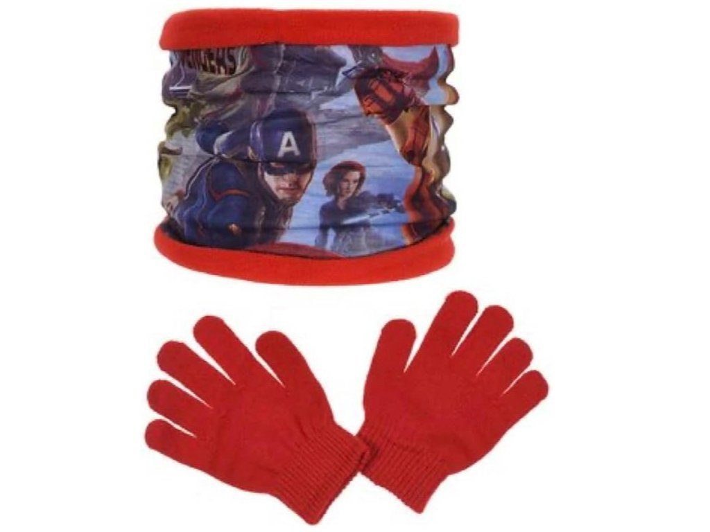 The AVENGERS Schal Schlauchschal und Handschuhe Set