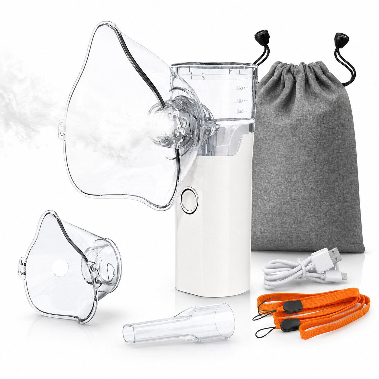 VEKROBOT Mini-Inhalator Vernebler tragbarer Haushalts Handvernebler Ultraschall Mesh Vernebler, 1-tlg., Vernebler mit wasserdichter und geräuscharmer Funktion