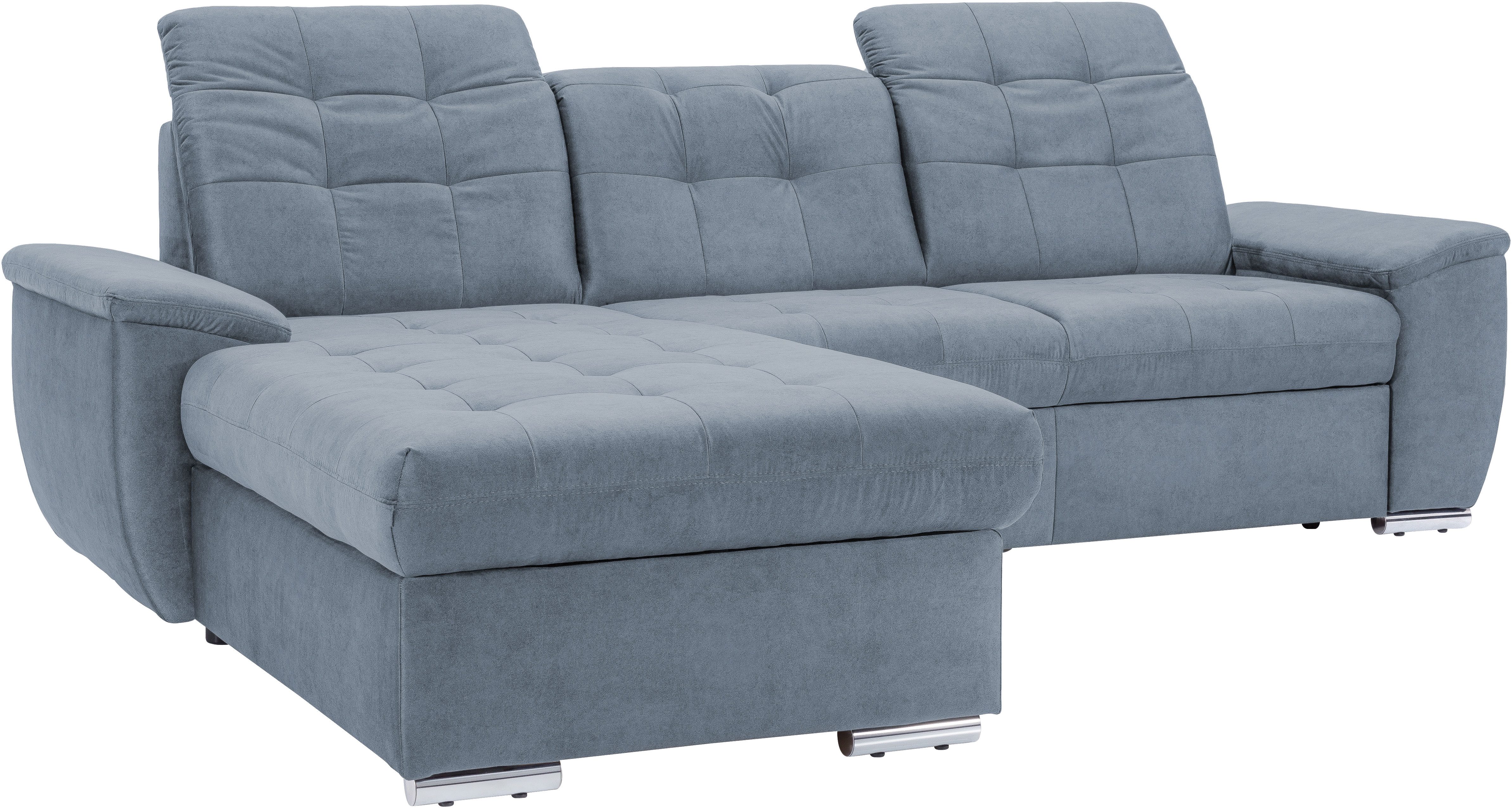 exxpo - sofa fashion Ecksofa Derby Inkl. Kopfteilverstellung, wahlw. Bett & Bettkasten, L-Form, EXTRA an Komfort zum Relaxen, Entspannen und Wohlfühlen