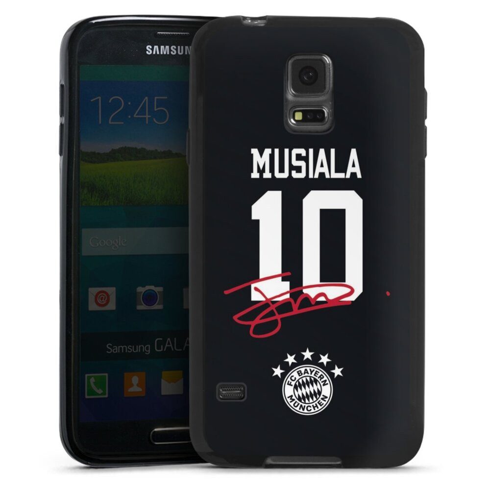 DeinDesign Handyhülle FC Bayern München Jamal Musiala FCB Musiala 10, Samsung Galaxy S5 Neo Silikon Hülle Bumper Case Handy Schutzhülle