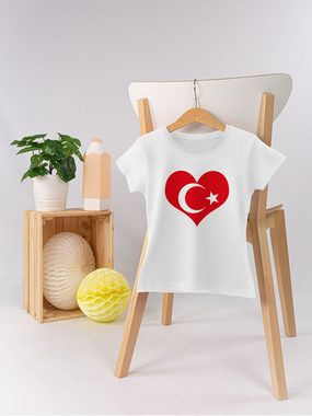 Shirtracer T-Shirt Türkei Herz Kinder Länder Wappen