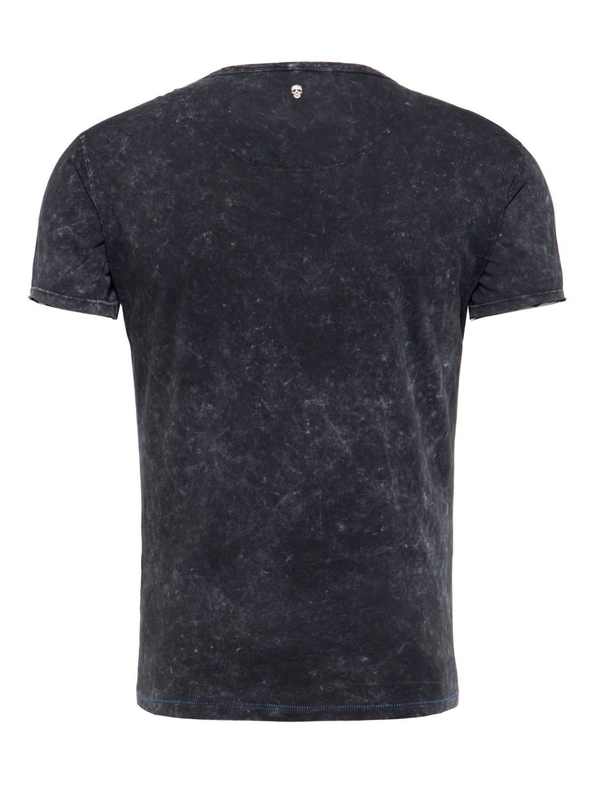 Key Largo T-Shirt für Herren Bearded Biker Skull Print Motiv vintage Look MT00203 Rundhalsauschnitt bedruckt kurzarm slim fit