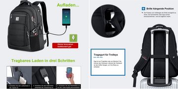 REDOM Laptoprucksack Laptop Rucksack Rucksäcke Schulrucksack Wasserbeständig Laptoptasche (Laptop Notebook Tasche Schule Uni Rucksack 36L/46L, mit USB-Lade-Anschluss, Backpack mit Laptopfach, 45×31×20 cm/51×37×23 cm), Herren Damen Jungen Teenager Freizeit Arbeit Business Reisen