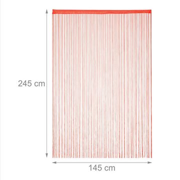 Fadenvorhang 5 x Fadenvorhang rot 145 x 245 cm, relaxdays