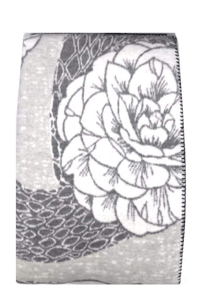 Wohndecke Kuscheldecke Blumen Eden grau 150 x 200 cm, Dekomiro, kuscheldecke