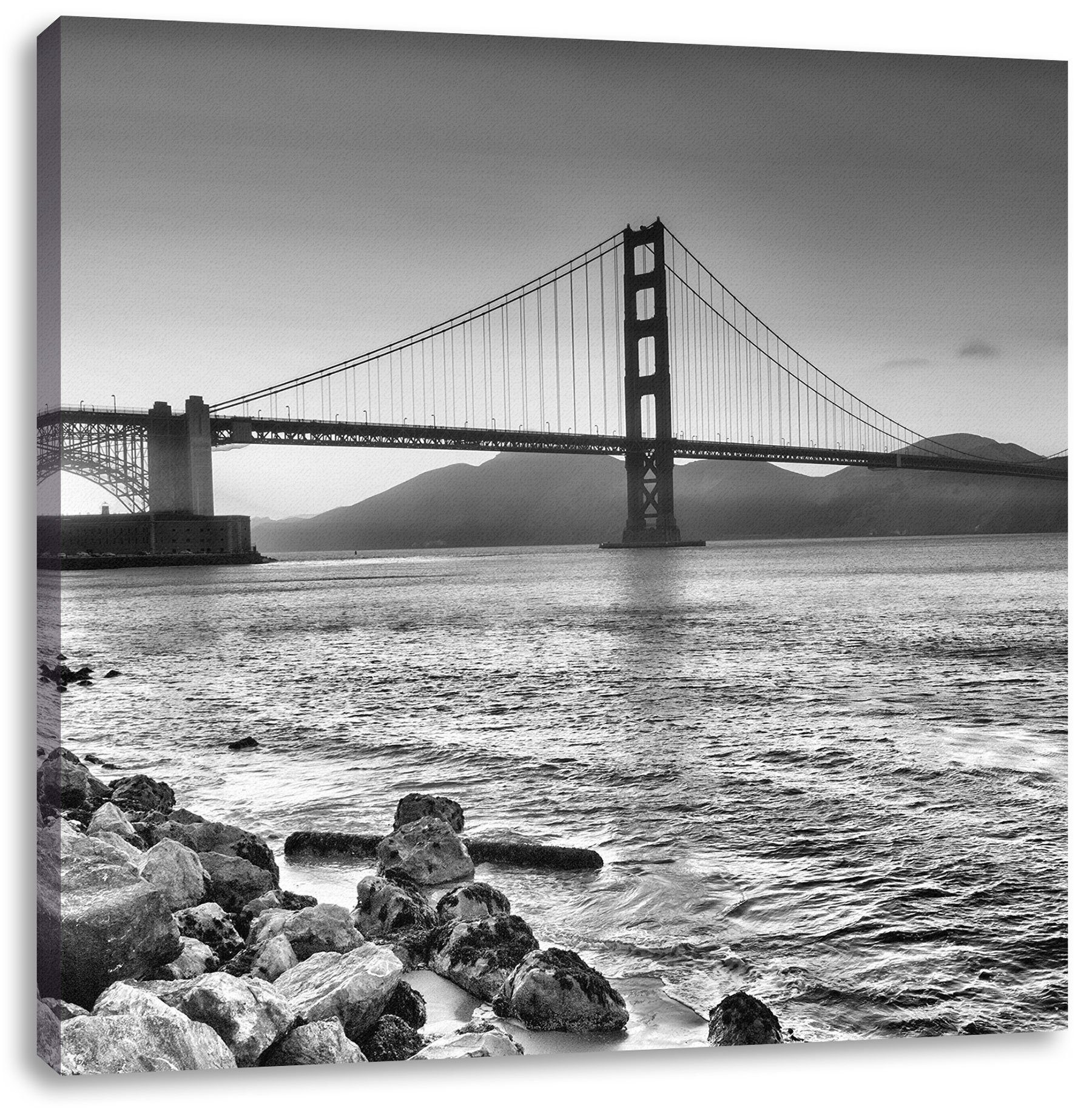 Pixxprint Leinwandbild Imposante Golden Gate Bridge, Imposante Golden Gate Bridge (1 St), Leinwandbild fertig bespannt, inkl. Zackenaufhänger