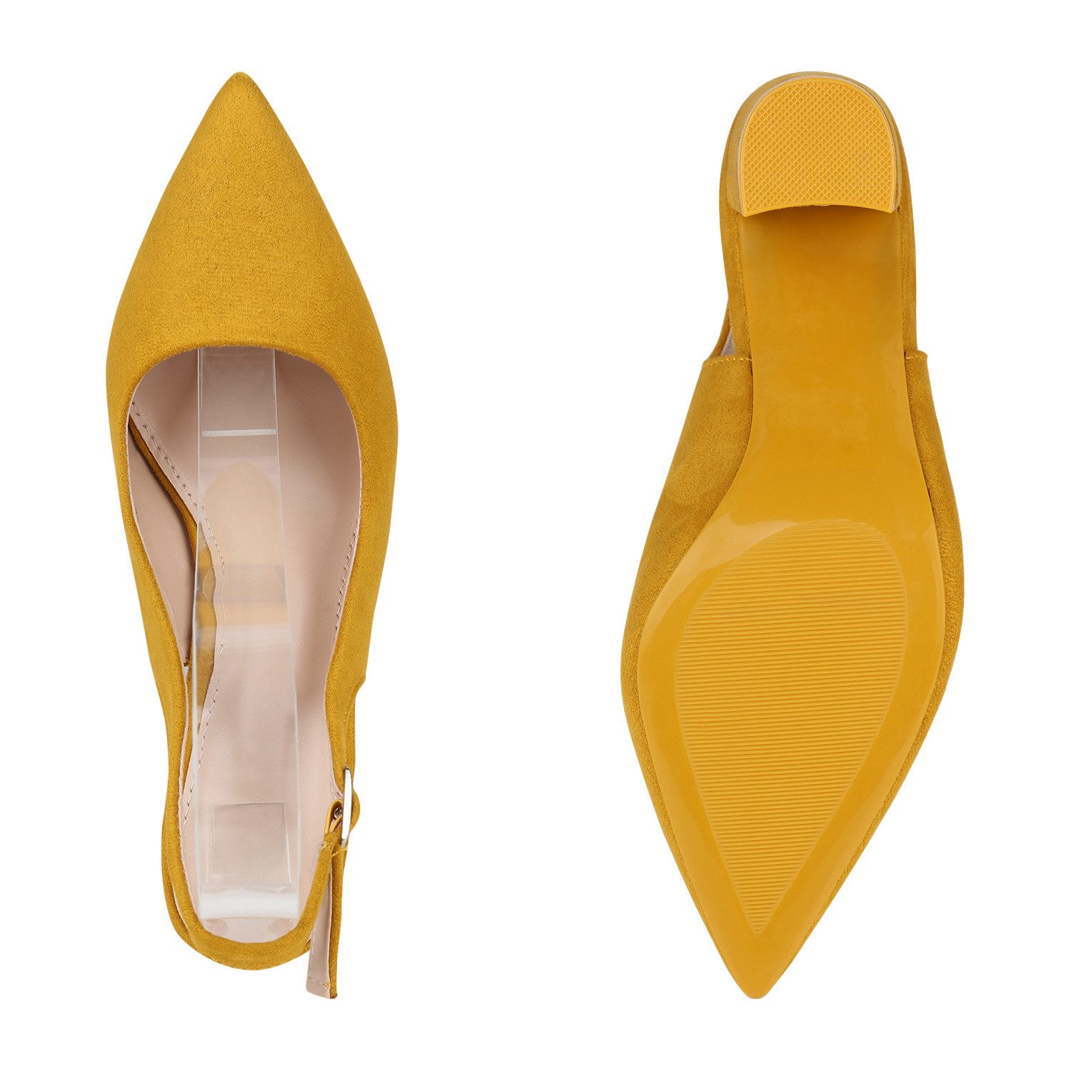 VAN HILL 832663 Slingpumps Damen Pumps Slingpumps Blockabsatz High Heel Slingback Abendschuhe