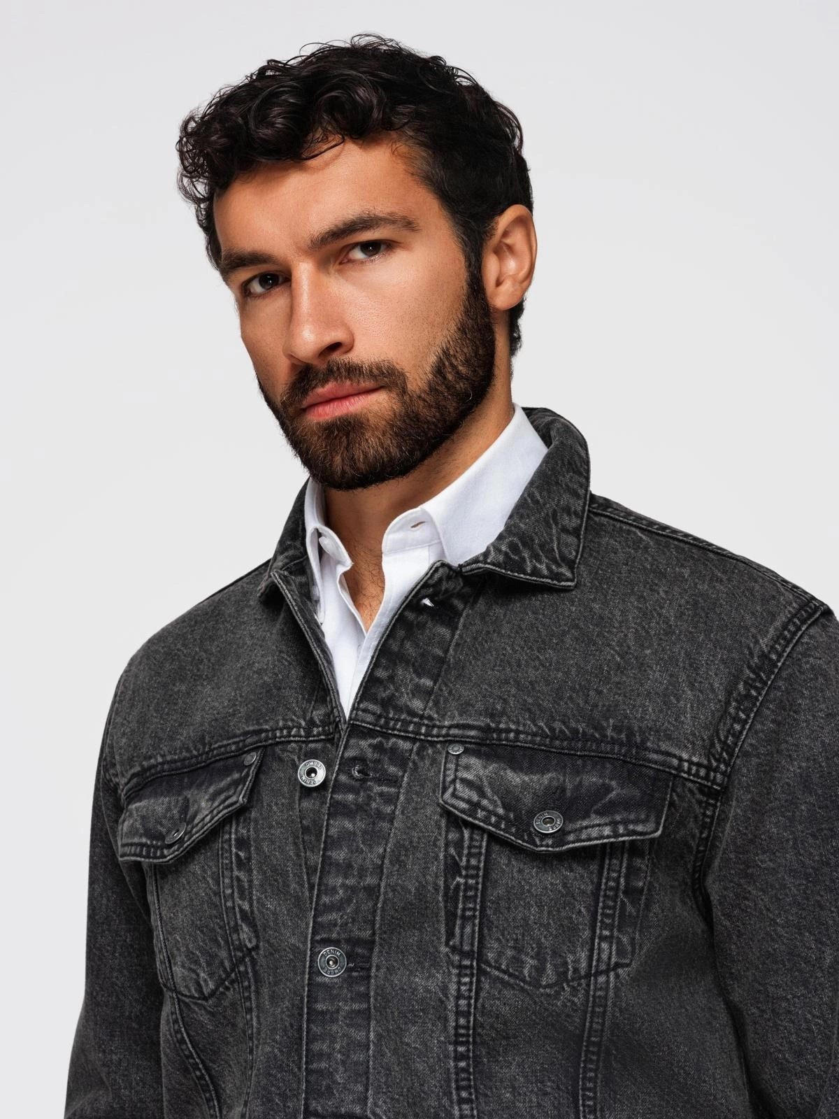 OMBRE Jeansjacke Herren-Jeansjacke mit Waschung