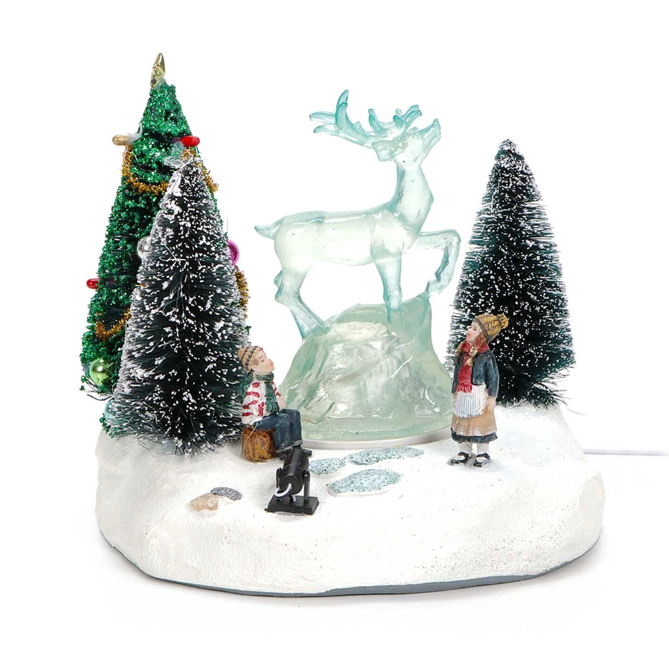 Bubble-Store Weihnachtsfigur Weihnachten (Rentier-Eisskulptur 360° drehend, mit Beleuchtung), Weihnachtsfigur