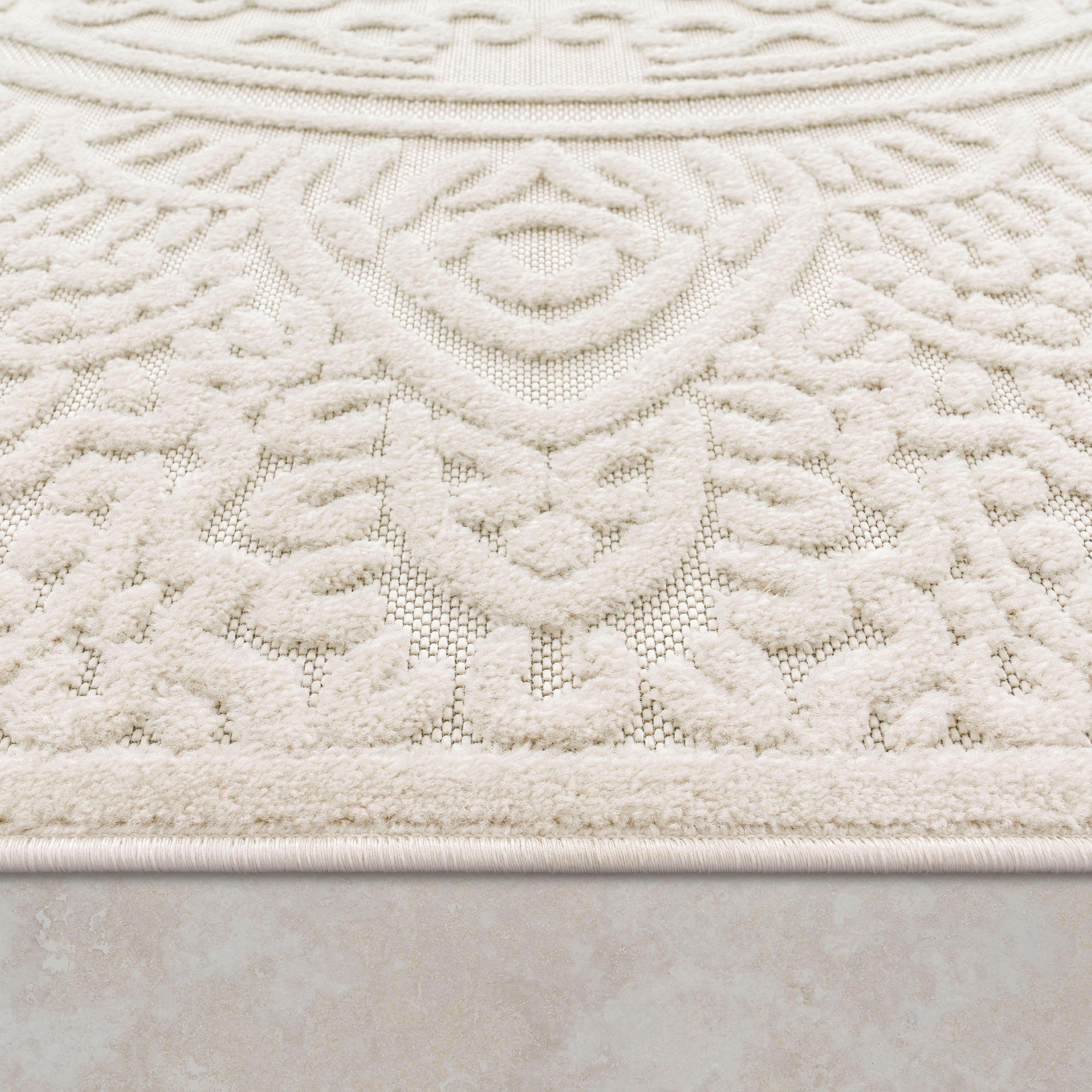 Teppich Cotton rechteckig, Paco Home, mm, Outdoor Farben, geeignet boho, Hoch-Tief und Effekt, 232, In- Höhe: 10 Uni