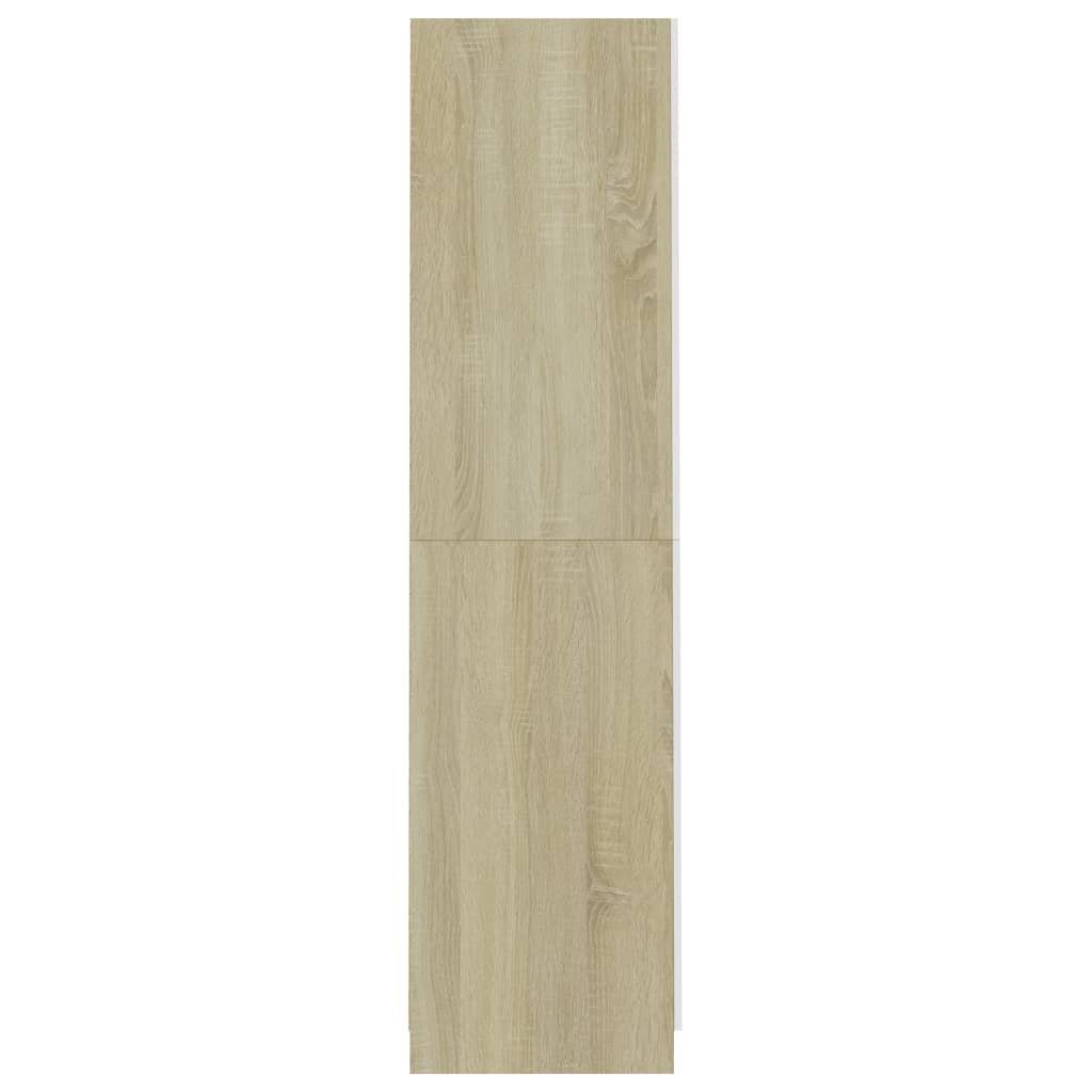 Sonoma-Eiche 90x52x200 vidaXL Sonoma-Eiche Holzwerkstoff Kleiderschrank cm (1-St) Kleiderschrank Weiß und Weiß