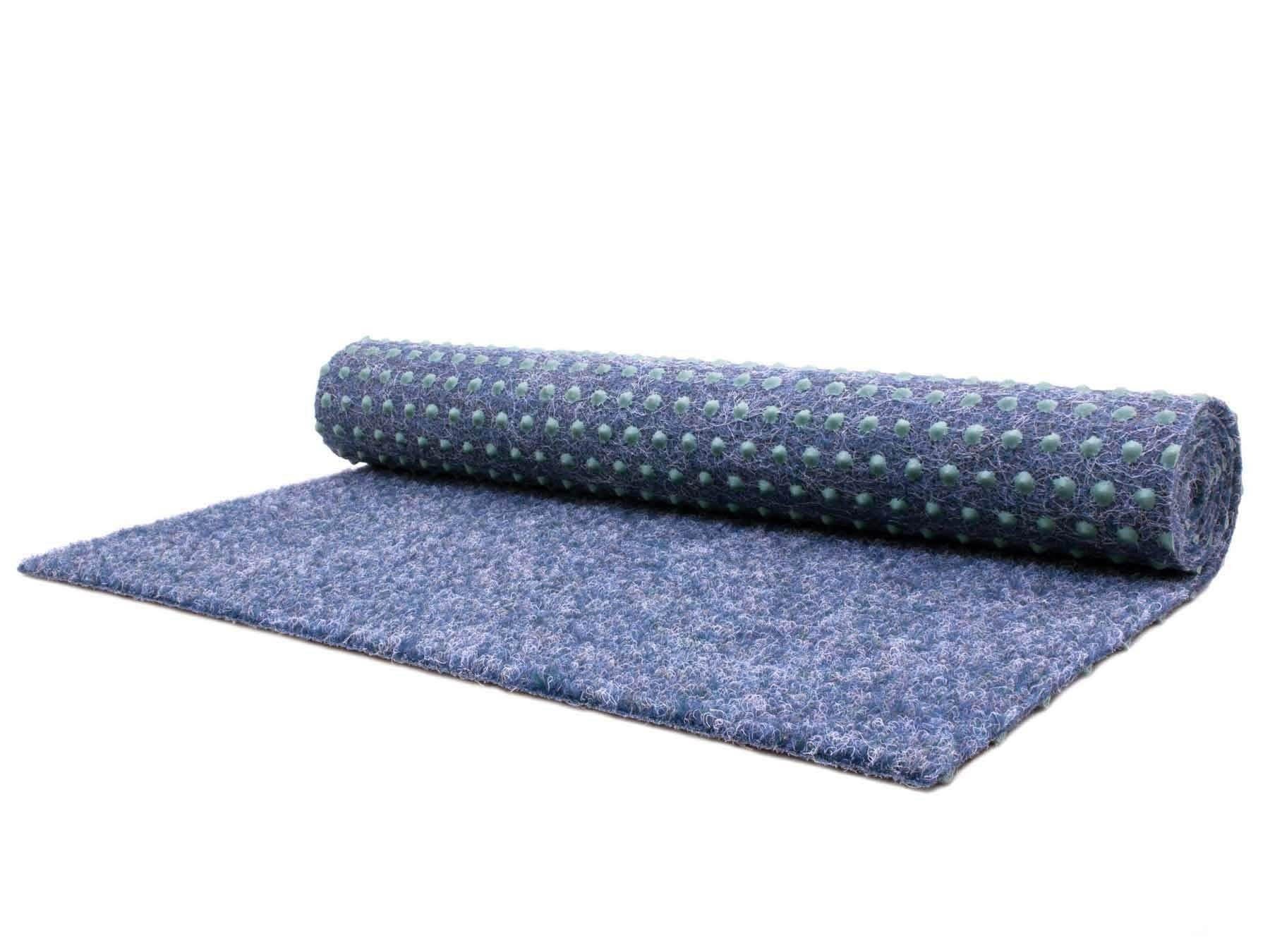 Primaflor-Ideen in Textil Kunstrasen GREEN, Gesamthöhe 7,5 mm, Made in Netherlands, rechteckig, Rasenteppich, blau, mit Drainage-Noppen