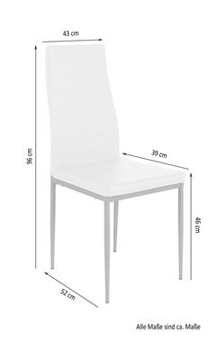 Homexperts Stuhl PEGASUS (2 St), Kunstleder Schwarz, B41xH95xT51,5 cm